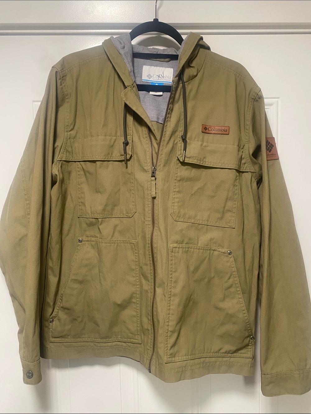 Columbia Men's Hooded Four Pocket Military Field Jacket Olive Green Size Medium - Picture 8 of 16